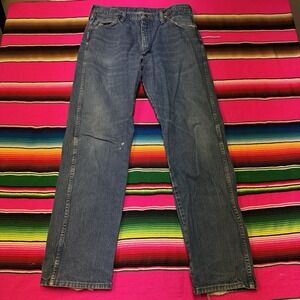 BKE Jake Jeans Men 31 R (31x32) Straight Blue Denim‎ Cowboy Western Thick Stitch